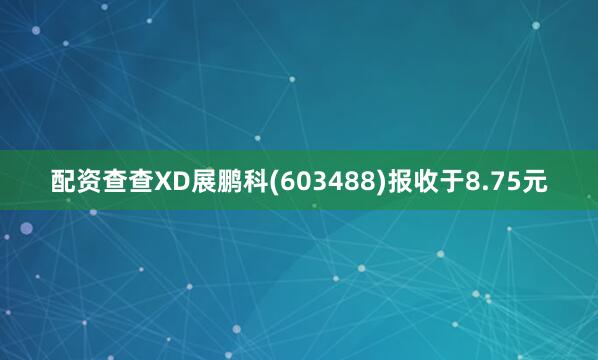 配资查查XD展鹏科(603488)报收于8.75元